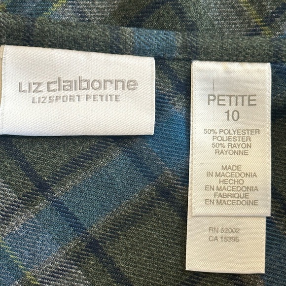 Liz Claiborne | Vintage Green & Blue Plaid Maxi Skirt - Picture 5 of 7